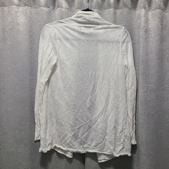 Rachel Zoe White Linen Cardigan Sweater Large - Picture 3 of 5